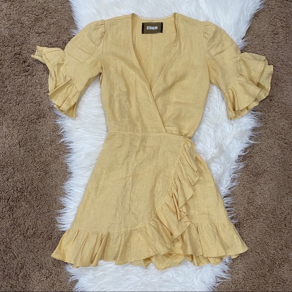 Reformation Yellow Ruffle Mini Dress - Picture 7 of 11